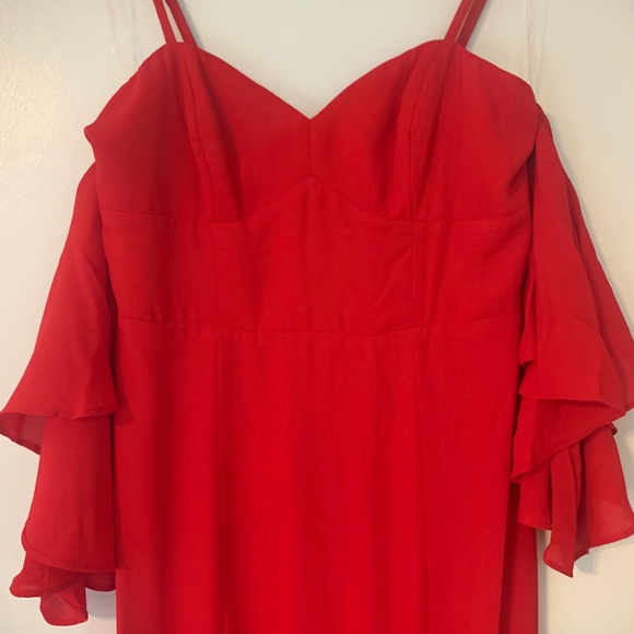 NWT Fame and Partners The Denby Gown in Cherry Red - Picture 7 of 9